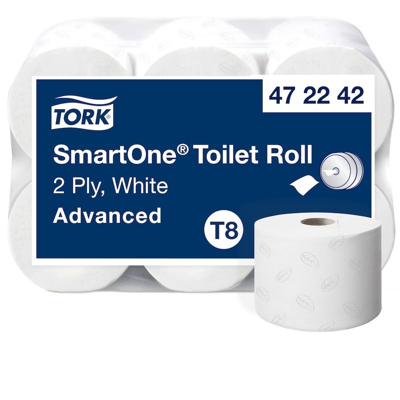 Tork Advanced SmartOne toiletpapir 2 lag 6 ruller T8 472242 | Toiletpapir | kompakt ruller | Toiletpapir