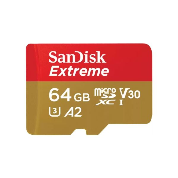 Sandisk Extreme - Flash-Speicherkarte (Microsdxc-Zu-Sd-Adapter Enthalten) - 64 Gb - A2 / Video Klasse V30 / Uhs-I U3 / Klasse10 - Microsdxc Uhs-I
