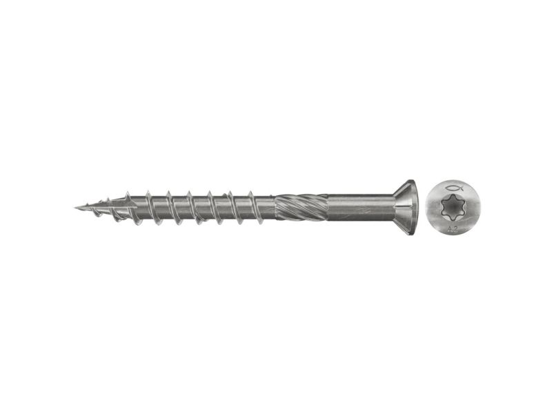Fischer 660612 Terrasseskruer 5 Mm 80 Mm Sekskant Rustfrit Stål 100 Stk
