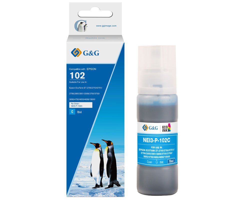 G&G Npr-E102c, Kompatibel, Cyan, Epson, Epson 102 Ecotank Tinte Epson Ecotank Et15000 Epson Ecotank Et2700 Epson Ecotank Et2750 Epson..., 6000 Seiten