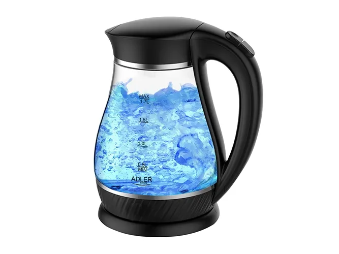 Adler AD 1274, 1,7 l, 2200 W, Transparent, Vit, Glas, Vattennivå indikator | Köksapparater - Juice, is och vatten - Vattenkokare | GameStuff