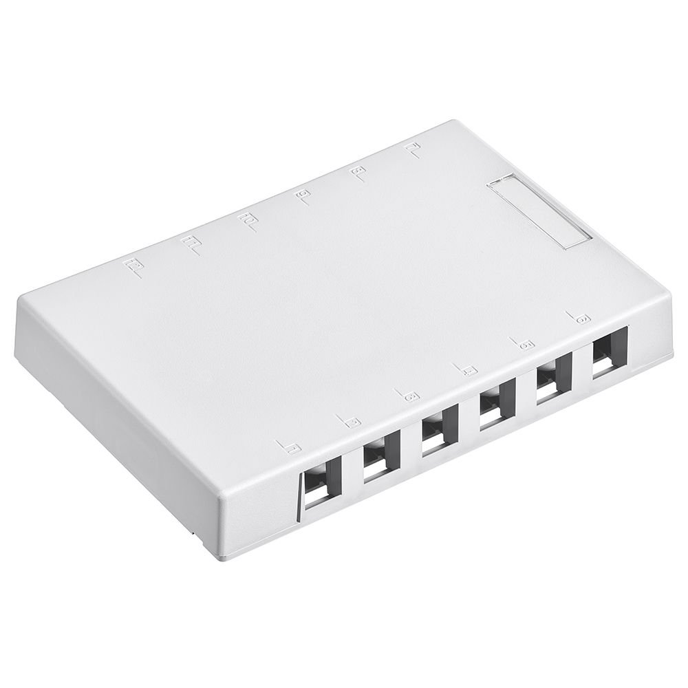 Office box 12 port, for 12 x Keystone konnektorer, hvid