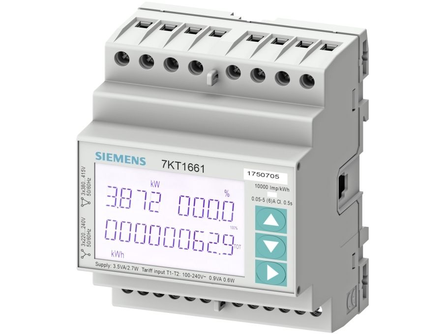 Sentron måleinstrument 7kt pac1600 lcd l-l: 400 v l-n: 230 v 5 a 3-faset modbus rtu/ascii + mid