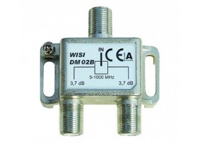 Wisi DM 02 B, Kabelfordeler, 5 - 1000 Mhz, Sølv, Hvid, F, 55 mm, 28 mm