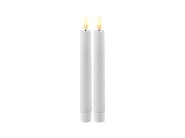 Sirius Sille Kronelys Hvid - Ø 2 cm - H 20 cm - 2 stk