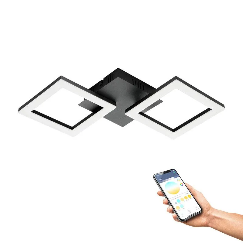 Eglo Paranday-Z loftslampe med firkanter sort 47x22,5 - TW - Zigbee, Bluetooth