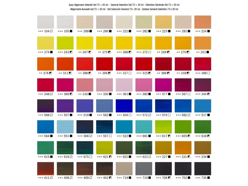 Amsterdam Standard Series acrylic paint general selection set 72 x | Skola & Hobby - Konstmaterial - Akryl & Akvareller | GameStuff
