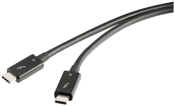 Renkforce Thunderbolt Kabel Thunderbolt 4 Usb-C Anschluss 0,80 M Schwarz Doppelschirm Rf-5235980
