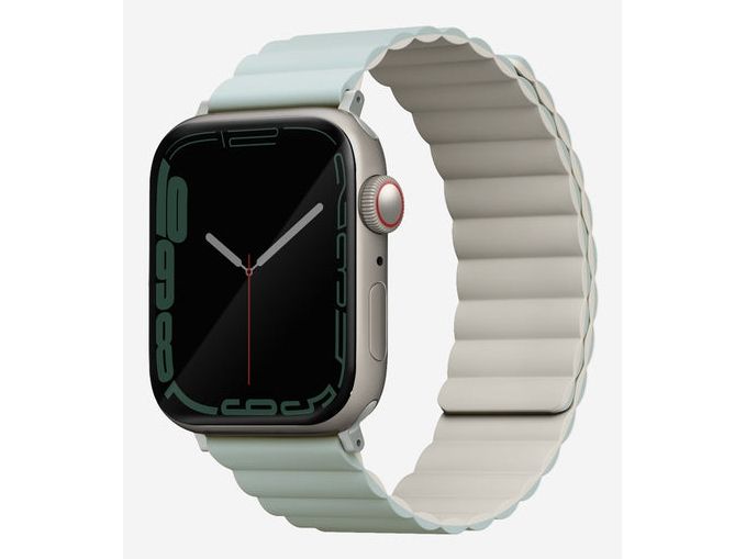 Uniq Revix, Gurt, Smartwatch, Beige, Salbei, Apple, Apple Watch 42/41/40Mm, Silikon, Edelstahl