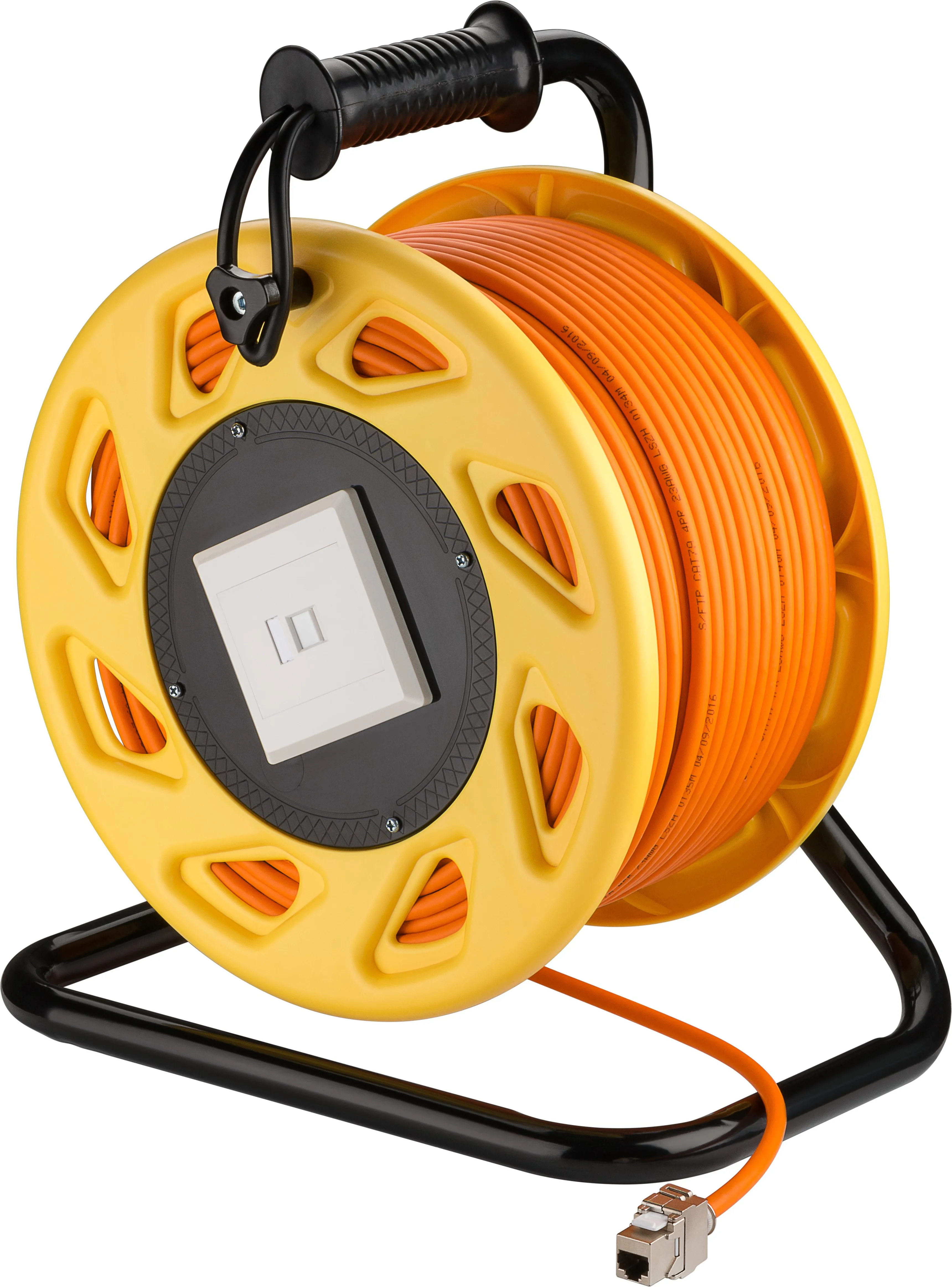 Goobay Cat 7a S/FTP netværkskabel på kabeltromle 50 m, RJ45 hun til RJ45 hun
