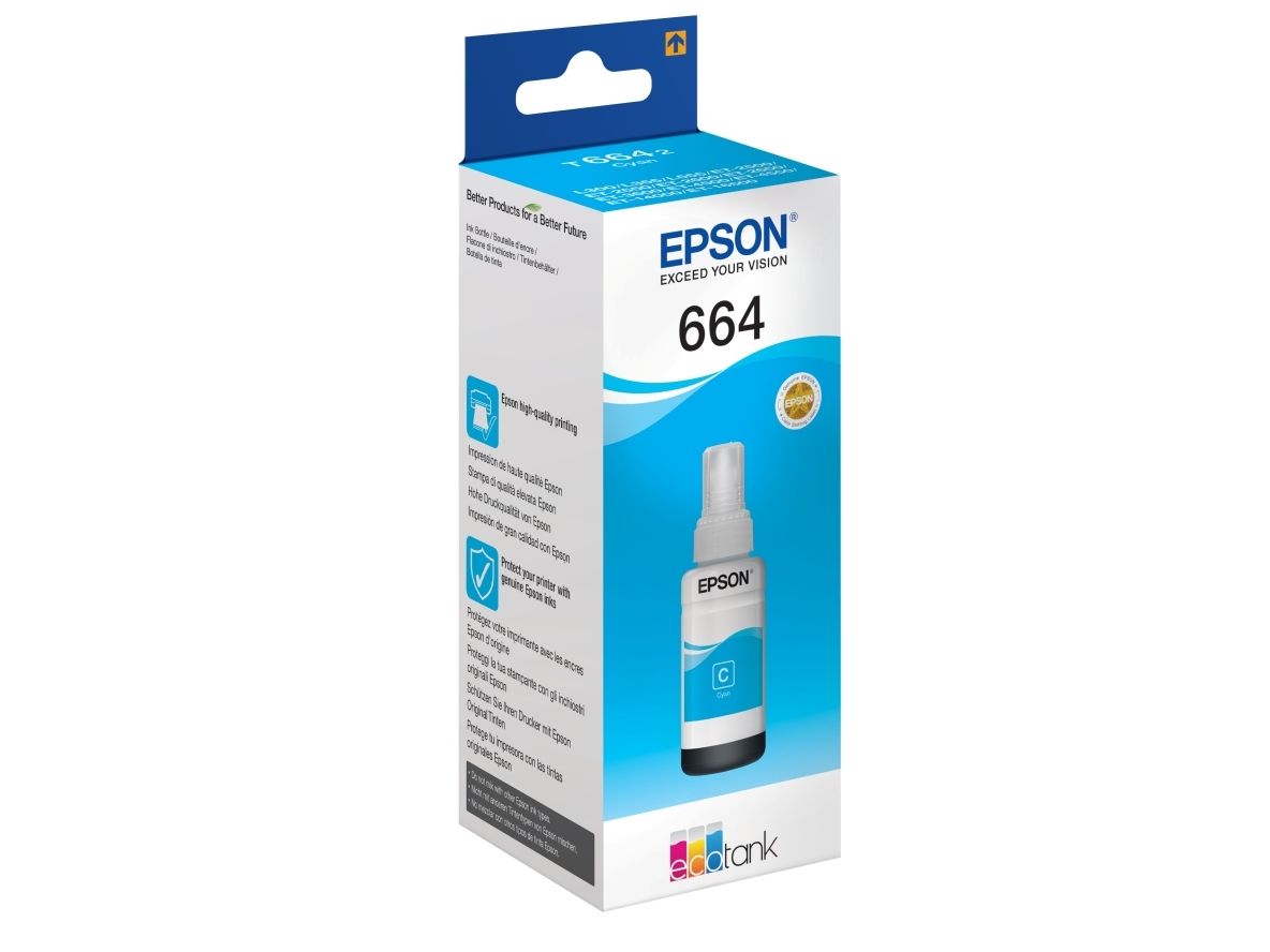 Epson 664 Ecotank Black Ink Bottle (70Ml), Schwarz, Epson, Ecotank L555 Ecotank L355 Ecotank Et-4550 Ecotank Et-4500 Ecotank Et-3600 Ecotank Et-2650