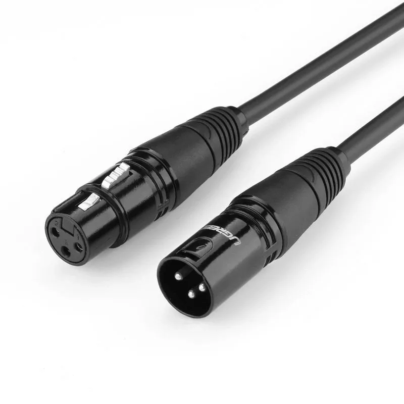 XLR jack XLR plugg kabel UGREEN AV130 3m (svart) | Datortillbehör - Kablar & adaptrar - Bildkablar | GameStuff