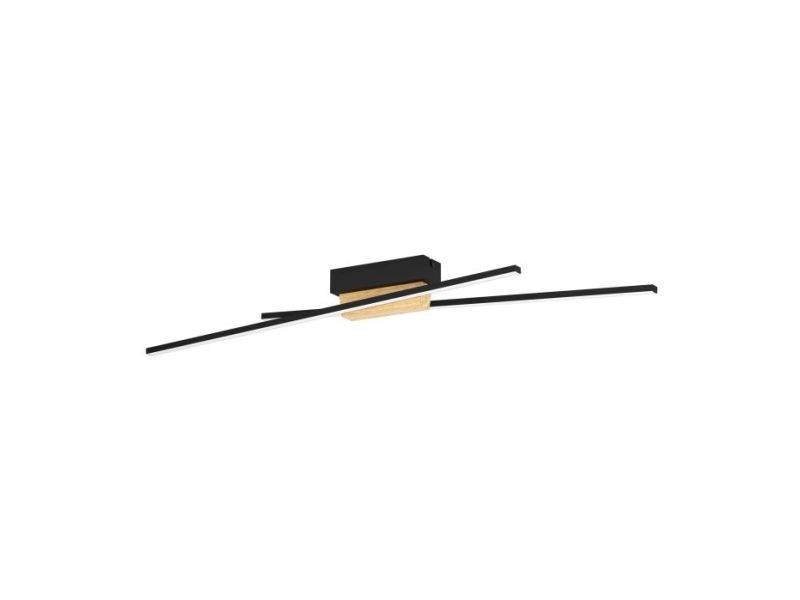 EGLO PANAGRIA DECKE 2L SCHWARZ/HOLZ