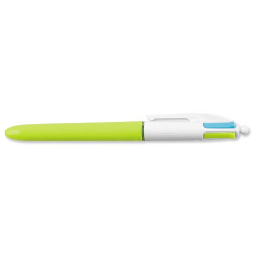 Bic 4 Colours, Clip, Clip-On-Einziehkugelschreiber, Grün, Pink, Violett, Türkis, 12 Stück(E), Medium