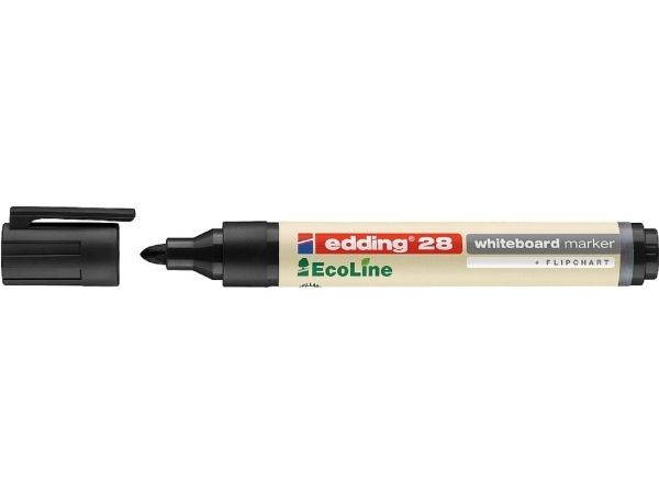 edding EcoLine 28 board - Markør - for plade, whiteboard - sort - pigmentblæk - 1.5-3 mm