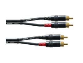 Cordial CFU1,5CC Audio Adapterkabel [2x Cinch-stik - 2x Cinch-stik] 1.50 m Sort