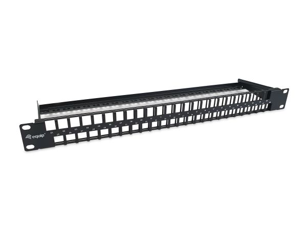Equip 48-Port Keystone Cat.6 Ungeschirmtes Patchpanel, Schwarz, Rj-45, Cat6, 1U, Schwarz, Stahl, Reach, Rohs