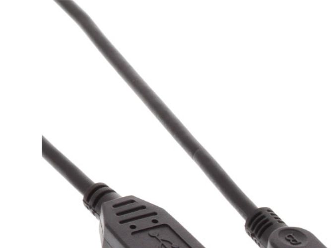 Inline Usb 2.0 Mini-Kabel, Usb A St/Mini St 5Pol, Schwarz, Vergold. Kont., 2M, 2 M, Usb A, Mini-Usb B, Usb 2.0, Männlich/Männlich, Schwarz