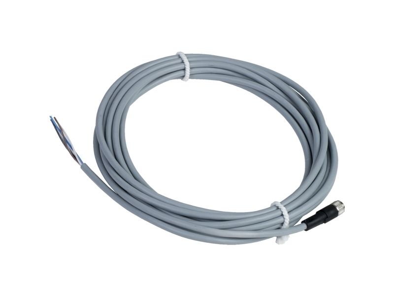 Schneider Electric XZCPV0941L5, 5 m, M8, Hunstik, Grå, Polyvinylchlorid (PVC), -25 - 80 °C