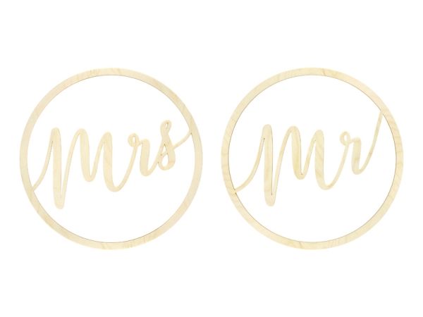 Mr & Mrs dekoration i træ