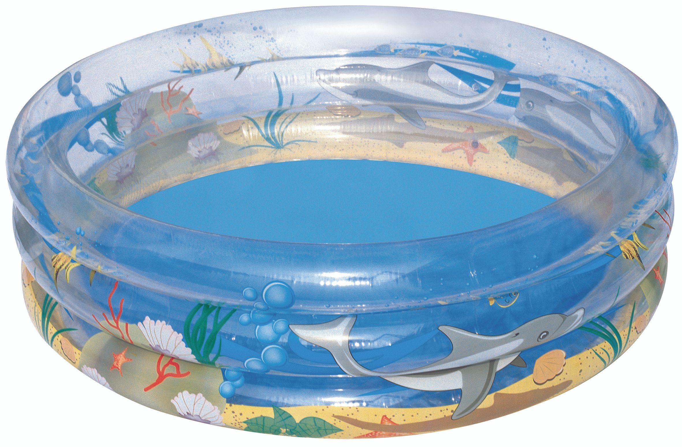Bestway 51045, Oppustelig pool, 445 L, Rund, Vinyl, Transparent