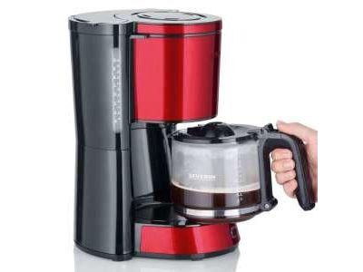 Severin Ka 4817, Filterkaffeemaschine, Gemahlener Kaffee, 1000 W, Schwarz, Metallisch, Rot