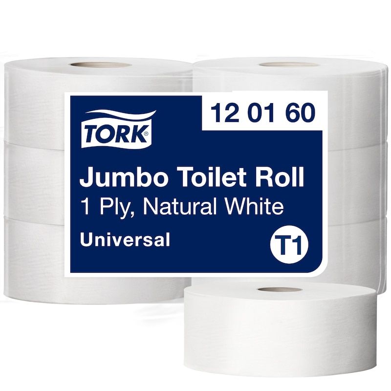 Tork 120160 Universal Midi Jumbo toiletpapir 6 ruller 480 meter T1 | Jumbo toiletpapir | DISCOUNT | Genbrugsfibre
