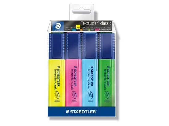 Tekstmarker Staedtler 364 Textsurfer Classic med 4 stk. ass. farver | Skrivredskap - Överstryckningspennor - Övriga Överstryckningspennor | GameStuff