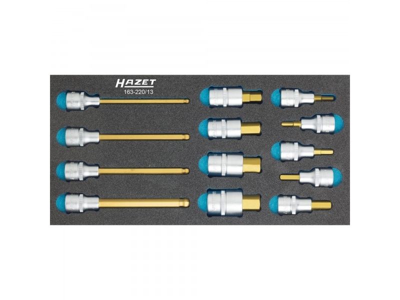 Hazet 163-220/13, Topnøglesæt, 1/2", Metrisk/Imperial, 13 Hoved(Er), 34,2 Cm, 172 Mm