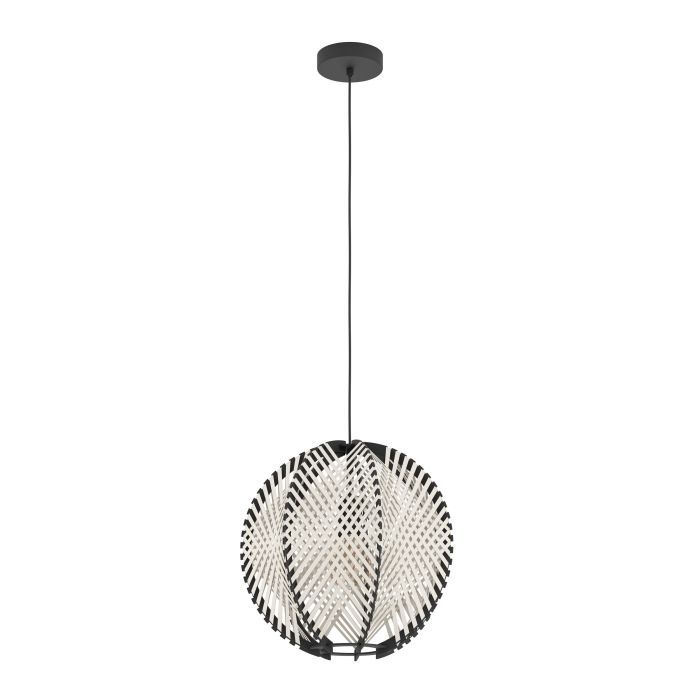 Eglo Waverton Pendel Ø400 E27 Sort/Træ/Hvid