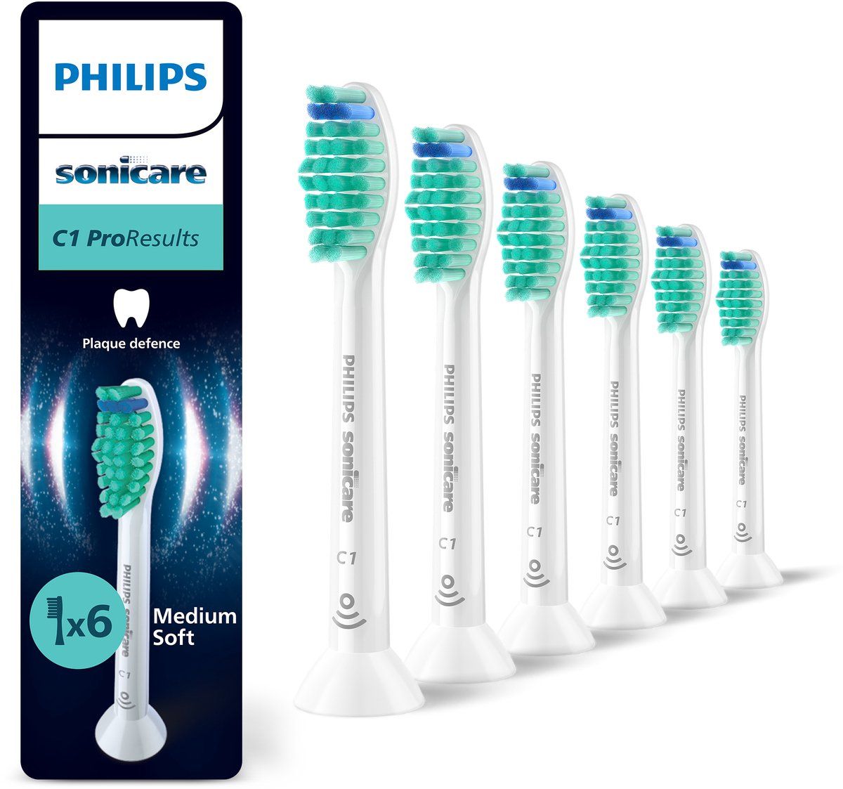 Philips Sonicare C1 ProResults Tandbørstehoveder - Hvid - 6-pak