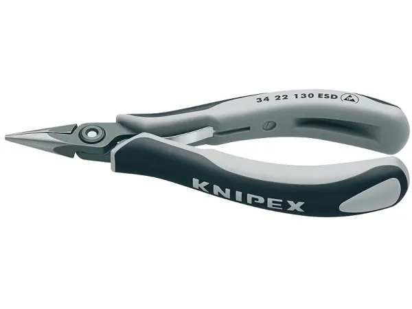 Knipex 34 22 130 ESD, 1,6 mm, 2,27 cm, Stål, Grå, 135 mm, 65 g | Verktyg & Verkstad - Tänger - Flack- och Rundtång | GameStuff