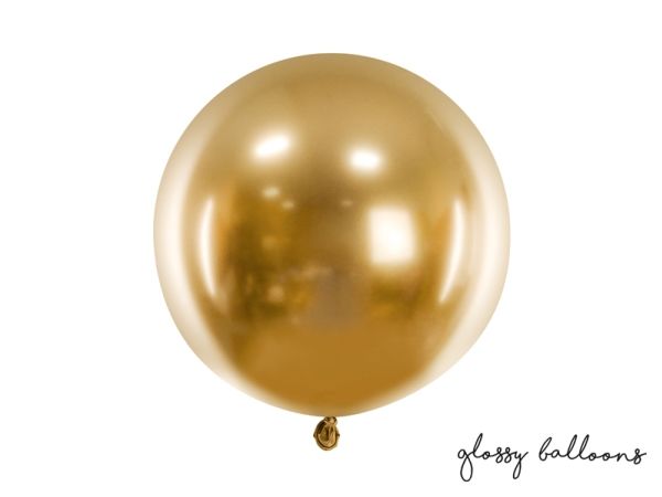 Partydeco Glänzend Runder Ballon 60Cm, Gold Einheitsgröße
