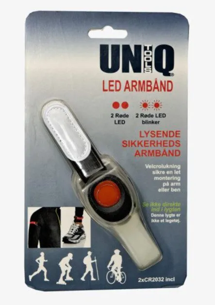 UniQ Armbånd 2 røde dioder 2xCR2032 incl. | Belysning - Annan belysning - Ficklampa | GameStuff