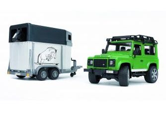 Bruder Land Rover Defender Mit Pferdeanhänger, Off-Road-Fahrzeug-Modell, 3 Jahr(E), Acrylnitril-Butadien-Styrol (Abs), Grün