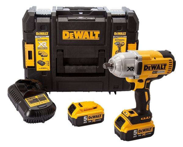 DeWALT DCF899P2-QW - Stødnøgle - ledningfri - 610 W - 3-hastigheders - 1/2 kvadratisk drev 12.7 mm - 950 N·m - 2 batterier - 18 V