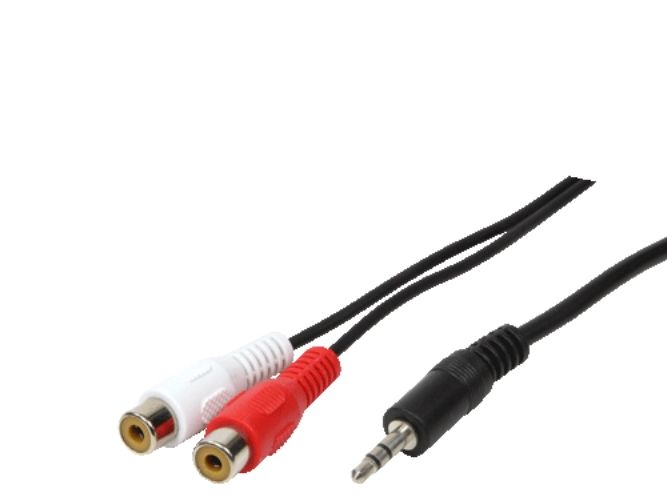 LogiLink 1x3.5mm - 2xRCA, 5m, 3.5mm, Hanstik, 2 x RCA, Hunstik, 5 m, Sort