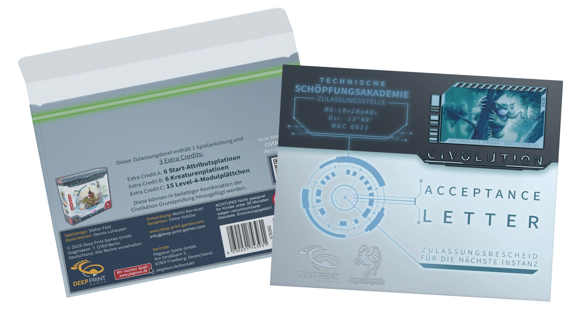 Pegasus Civolution: Acceptance Letter, Brettspiel