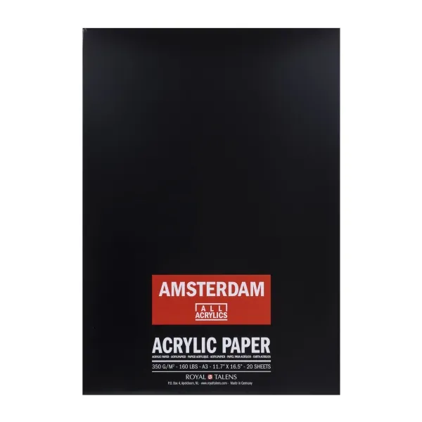 Amsterdam Acrylic paper pad 42 x 29.7 cm (A3), 350 g, 20 sheets | Papper & Emballage - Specialpapper - Design / grafiskt papper | GameStuff