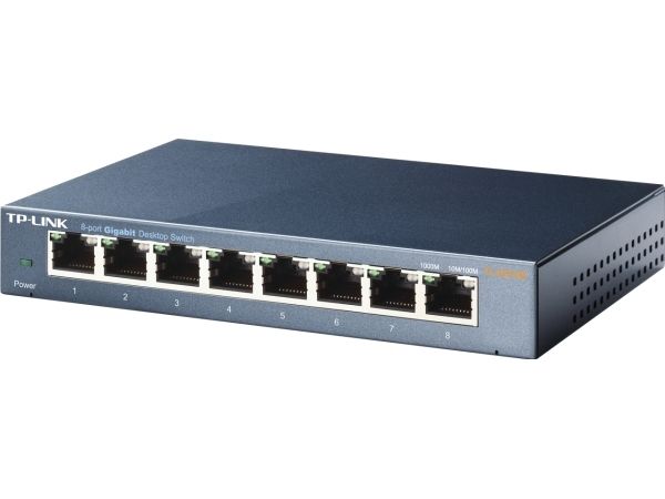 TP-Link TL-SG108 8-port Metal Gigabit Switch - Switch - ikke administreret - 8 x 10/100/1000 - desktop