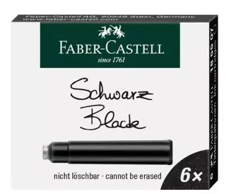 Faber-Castell - Bläckptron - permanent - briljant svart (paket om 6) | Skrivredskap - Blyertspennor & pencils - Stift | GameStuff
