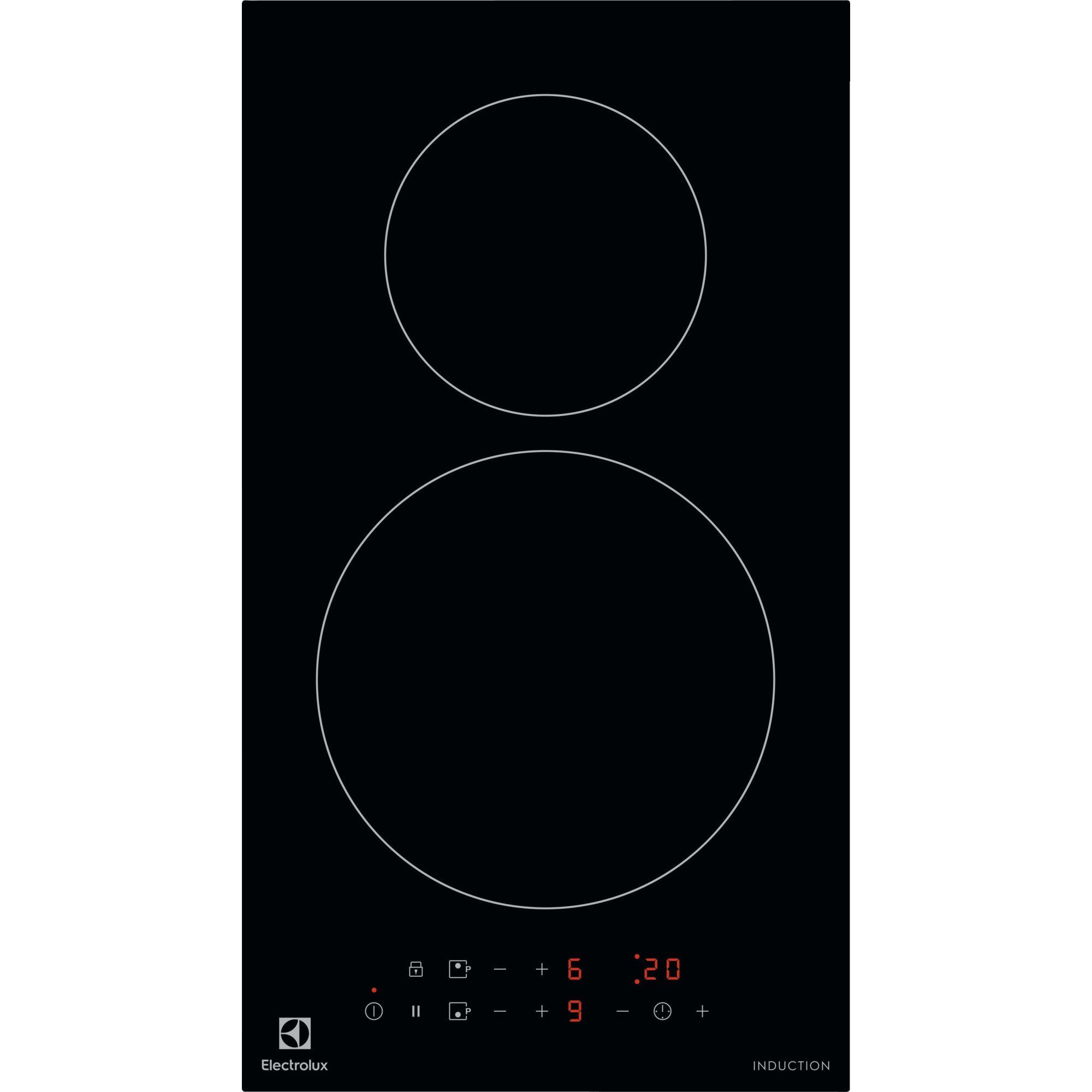 Electrolux Domino LIT30230C - Induktionshäll - 2 kokplattor - Fördjupning - bredd: 27 cm - djup: 49 cm - svart
