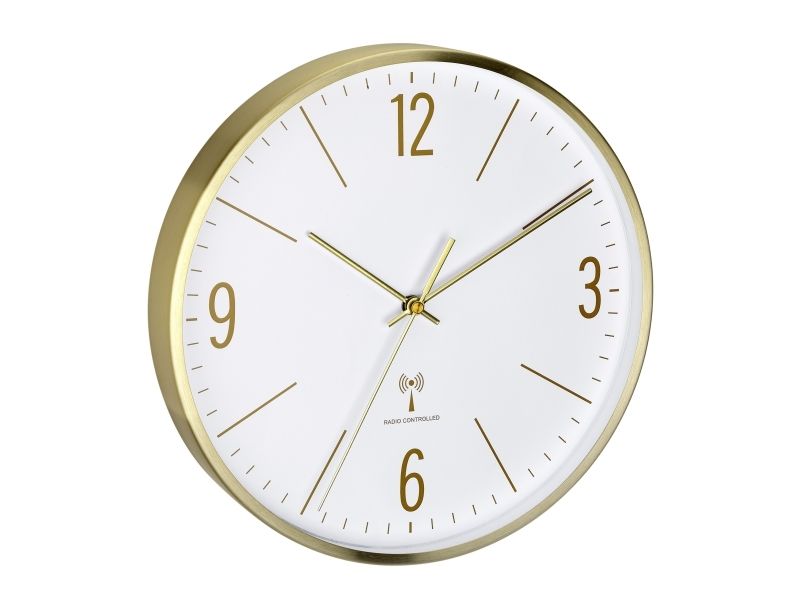 Tfa-Dostmann 60.3534.53, Wand, Analoge Uhr, Rund, Gold, Metall, Glas