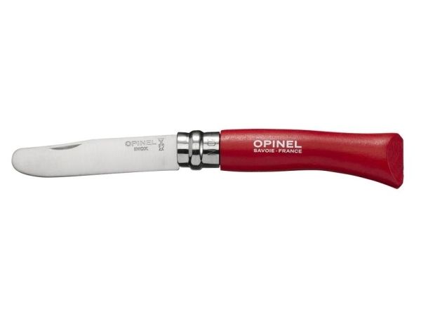 Opinel Klapp-Kindermesser 17.5Cm Rot, Messer Mit Feststellklinge, Camper/Scout, Clippunkt, Edelstahl, Holz, Rot