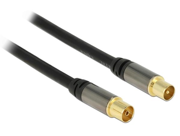 Delock - Antennekabel - Uhf Konnektor Hun Til Uhf Konnektor Han - 1 M - Koaksial - Sort