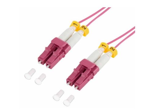 Logilink Patchkabel Om4 Lichtwellenleiter 10M Lc-Lc Duplex, Etra Thin, Violett