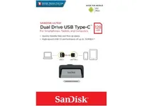 Produktfoto för SanDisk USB-Minne, Ultra Dual Drive USB typ C-flashenhet på 128 GB, svart/silver