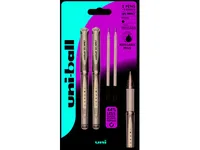 Uni-ball Gel Impact 153 2stk Sorte Gel Rollerpenne +2stk refills, stregbredde 1,0mm