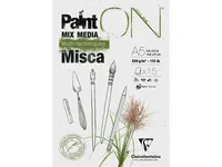 Paint-On Blok Misca A5, 250gram, 15 ark hvidt papir indeholder græs fibre, multi teknik papir, toplimet