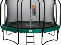 First Class, Trampoline over bakken, Rektangulær, 180 kg, 5 år, Safety net, Sort